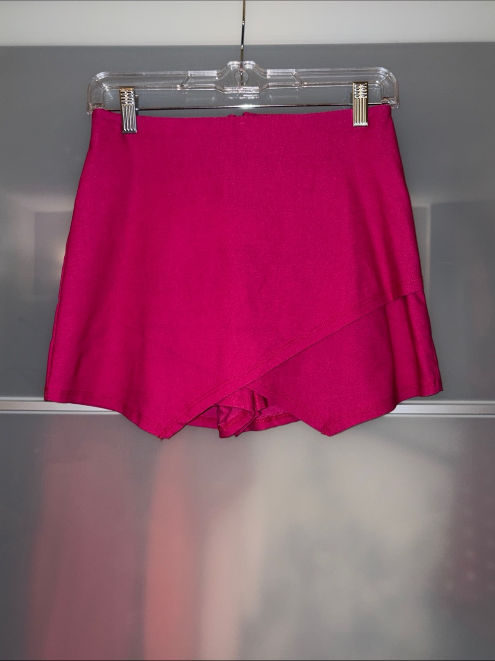 Fuchsia Asymmetrical Skort Shorts